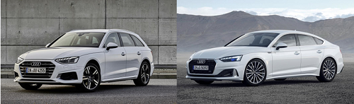 Audi A4 Avant (destra) e A5 Sportback g-tron (sinistra)